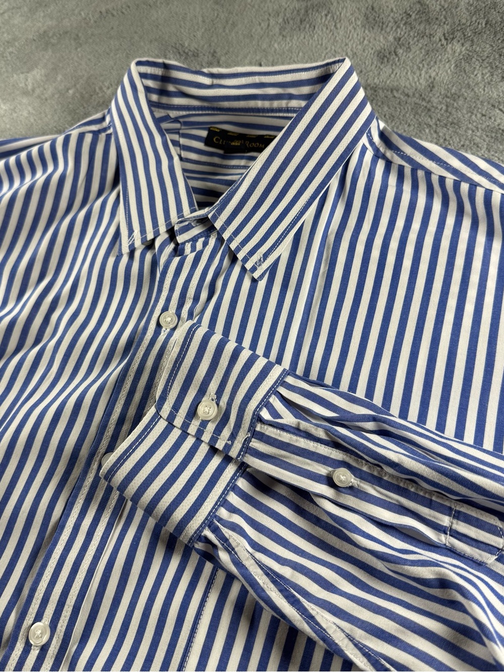 Club Room Shirt Men 2XL Blue Plaid Long Sleeve Button Front 100% Cotton Classic